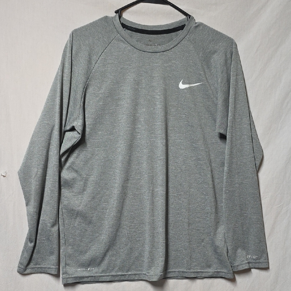 Nike UPF50 DRI FIT Long Sleeve Gray Active Wear Shirt Small